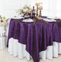 Square Crushed Taffeta Table Overlay 85x85 Eggplant