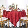 Pintuck Taffeta Square Table Overlay 85x85 Apple Red
