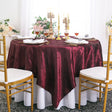 Pintuck Taffeta Square Table Overlay 85x85 Burgundy