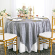 Pintuck Taffeta Square Table Overlay 85x85 Silver