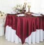 Crushed Taffeta Square Table Overlay 85x85 Burgundy