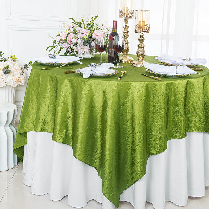 Seamless Crushed Taffeta Square Table Overlay for Events