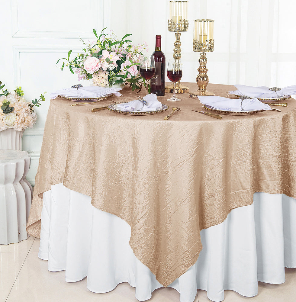 Seamless Square Crushed Taffeta Table Overlay 240GSM Fabric