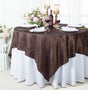 Crushed Taffeta Square Table Overlay 85x85 Chocolate