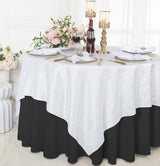 Seamless Crushed Taffeta Square Table Overlay for Events
