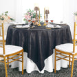 Pintuck Taffeta Table Overlay 85x85 Square Black