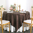 Pintuck Taffeta Square Table Overlay 85x85 Chocolate