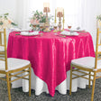 Pintuck Taffeta Square Table Overlay 85x85 Fuchsia