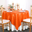 Pintuck Taffeta Square Table Overlay 85x85 Orange
