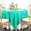 Square Pintuck Taffeta Table Overlay 85x85 Tiff Blue/Aqua Blue