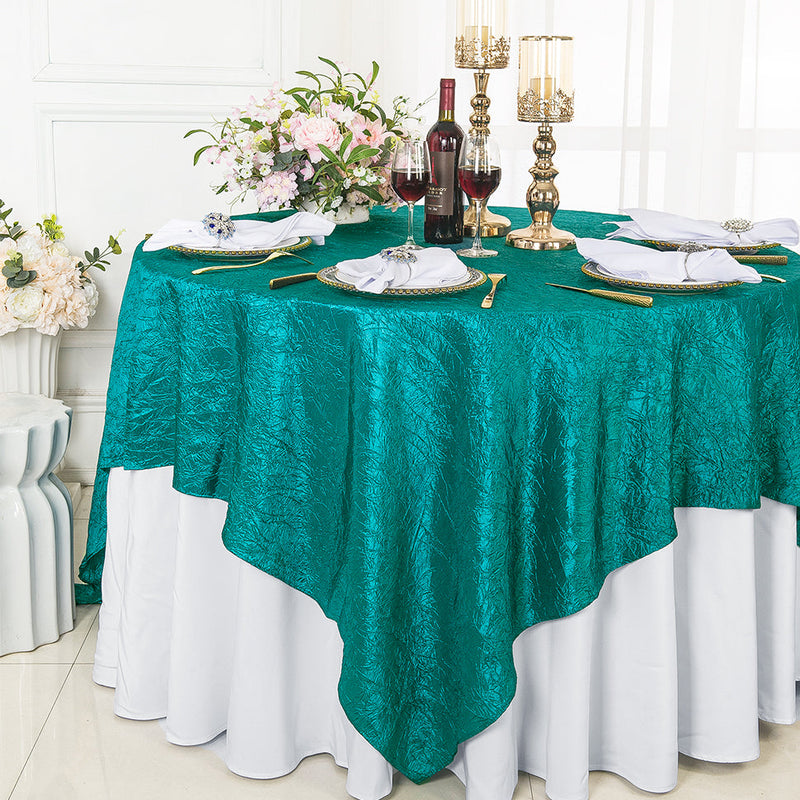 Crushed Taffeta Table Overlay 85x85 Square Oasis