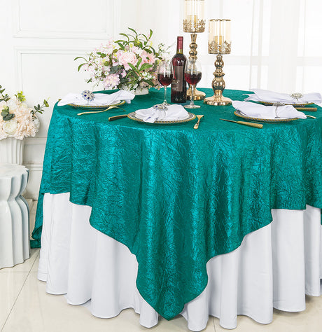 Crushed Taffeta Table Overlay 85x85 Square Oasis