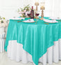 Crushed Taffeta Square Table Overlay 85x85 Pool Blue