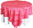 Square Taffeta Table Overlay 85x85 Coral