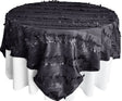Square Taffeta Table Overlay 85x85 Pewter/Charcoal