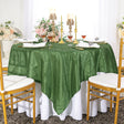 Pintuck Taffeta Square Table Overlay 85x85 Clover Green