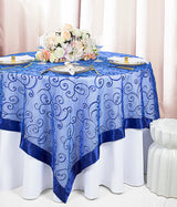 Seamless Embroidered Organza Table Overlay for Elegant Dining