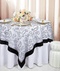 Embroidered Organza Table Overlay 85x85 Square White/Black
