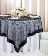 Seamless Embroidered Organza Table Overlay for Elegant Dining