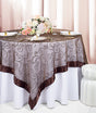 Embroidered Organza Square Table Overlay 85x85 Chocolate