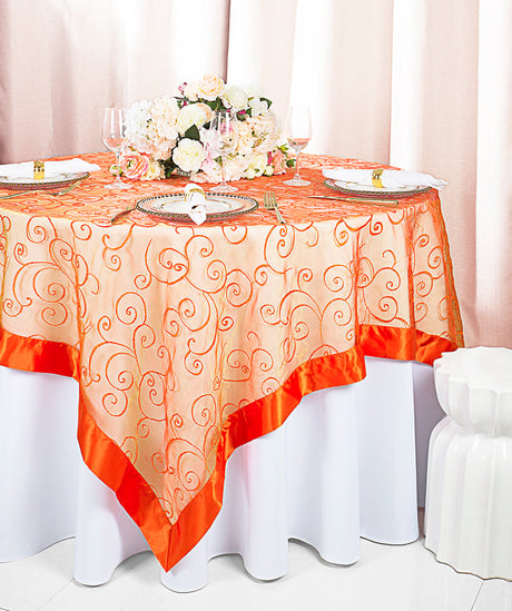 Organza Table Overlay 85x85 Orange