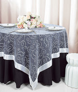 Seamless Embroidered Organza Table Overlay for Elegant Dining