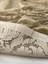 Cotton Viscose Lace Floral Golden Beige