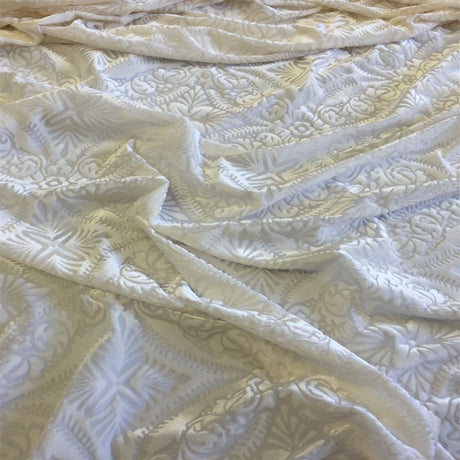 Burnout Stretch Velvet Fabric Lili Damask