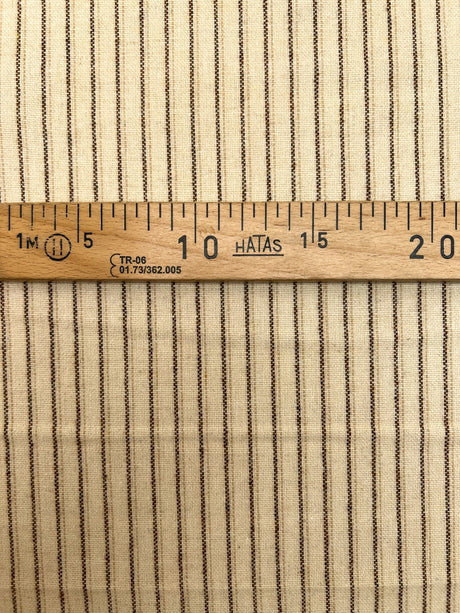 Wool Acrylic Striped Fabric Brown Beige