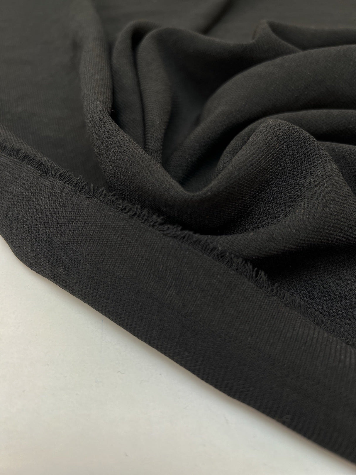 Black Polyester Elastane Twill