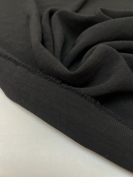 Black Polyester Elastane Twill