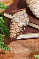 6" Pinecone Glass Ornament