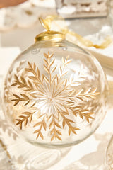 5" Snowflake Glass Ornament-
