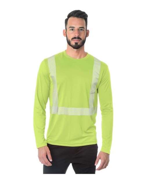 Bayside Unisex USA-Made Hi-Visibility Long Sleeve Performance T-Shirt - Segmented Tape