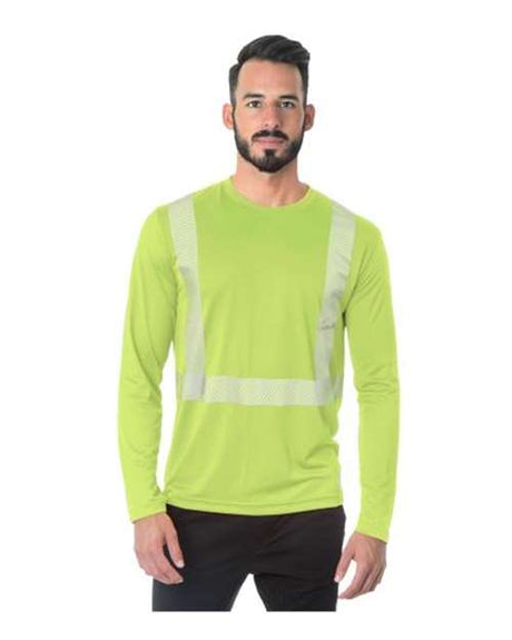 Bayside Unisex USA-Made Hi-Visibility Long Sleeve Performance T-Shirt - Segmented Tape