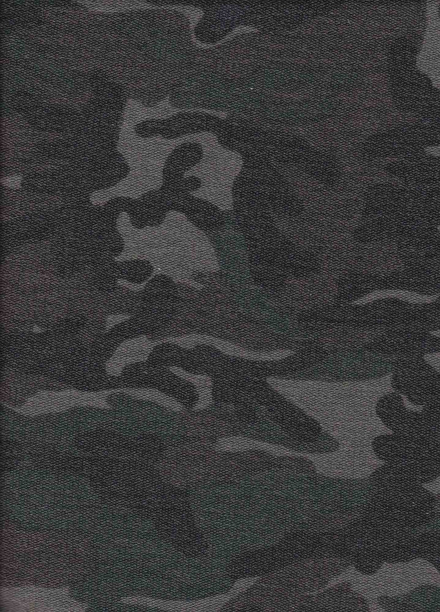 Camouflage Stretch French Terry Knit Fabric