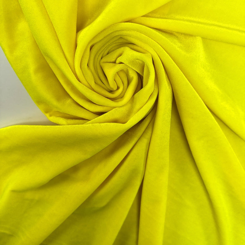 Yellow Polyester Elastane Velour