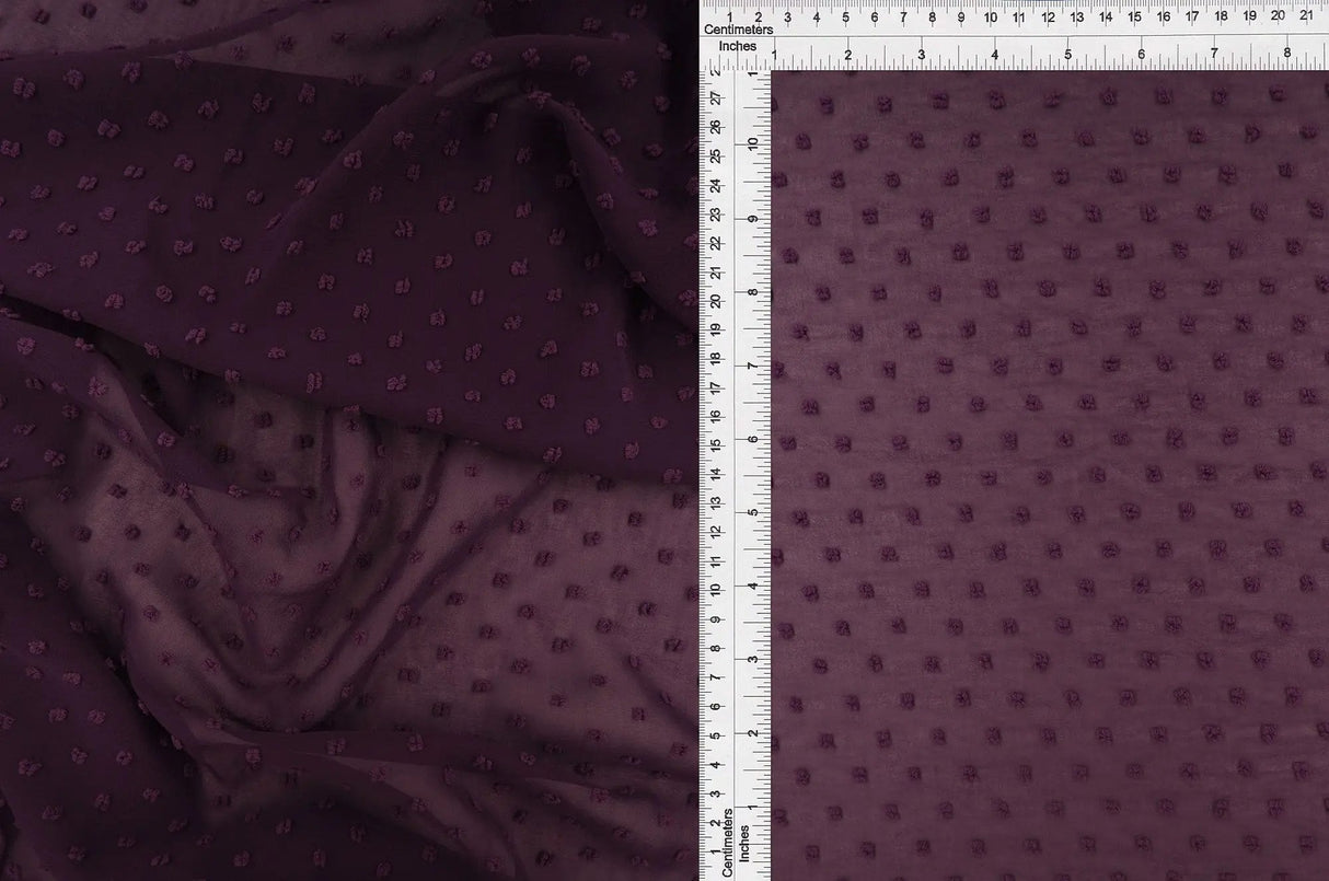 1 Yard Swiss Dot Chiffon Solid Woven Fabric Lightweight Sheer Drapery 57/58" Width