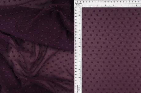 1 Yard Swiss Dot Chiffon Solid Woven Fabric Lightweight Sheer Drapery 57/58" Width
