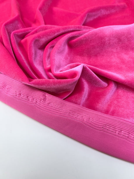 Pink Velour Knitted Fabric