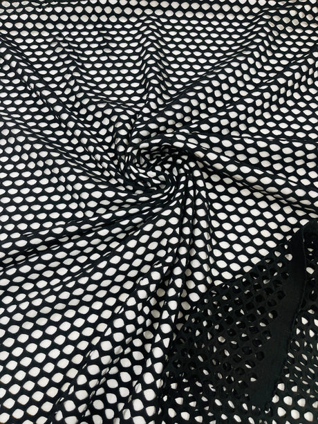 Big Hole Fishnet Mesh Polyester Nylon Spandex Fabric - Big Hole, 4-Way Stretch, 60" Width, 170 GSM, 1.04 Mm (1 Yard)