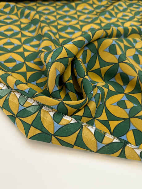 Silk Crepe Multicolour Printed Fabric