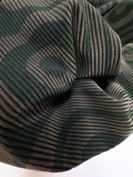 Polyamide Elastane Knitted Fabric Green Black Printed
