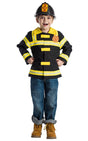 Kids fire chief costume with shirt and plastic firefighter hat