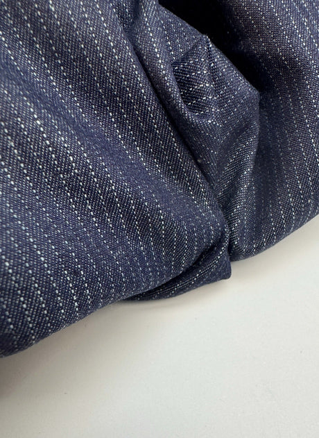 Cotton Denim Striped Blue