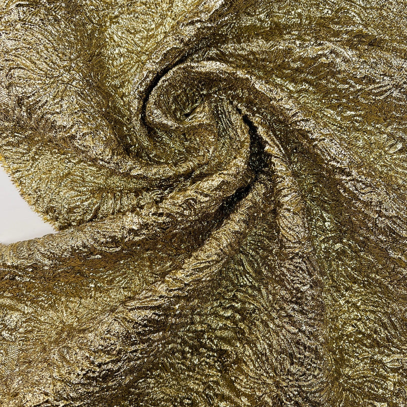 Silk Lurex Jacquard Floral Gold
