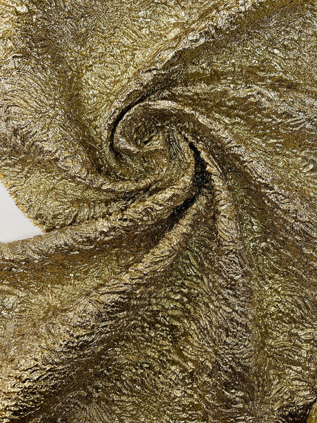Silk Lurex Jacquard Floral Gold