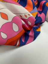 Viscose Paisley Print Blue Pink