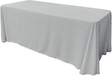 Rectangular Seamless Polyester Poplin Fabric - 86" X 108", Rounded Corners, Party/Wedding Tablecloth (1 Piece)