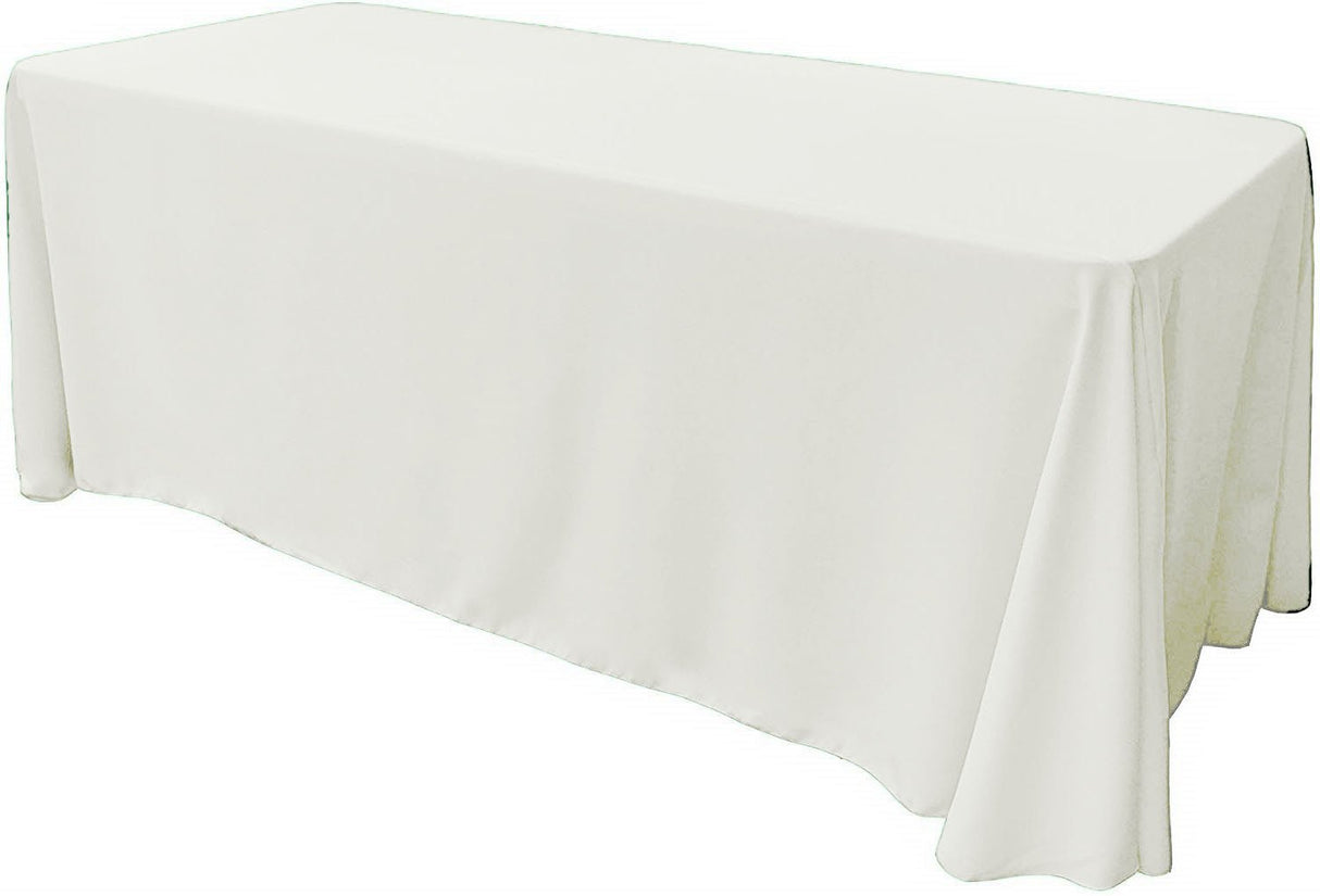 Rectangular Seamless Polyester Poplin Fabric - 86" X 108", Rounded Corners, Party/Wedding Tablecloth (1 Piece)